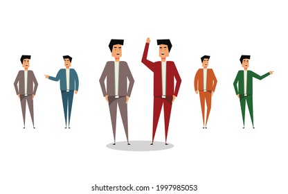 business man character, business man character set, multicolored model, work, business