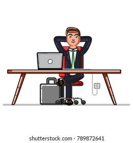 Business man chillin in workplace