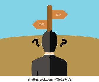 Business man choice concept vector illustration