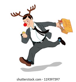 Business man at the Christmas sale.
