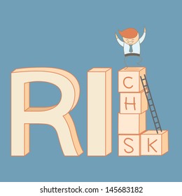 business man climb from risk to rich