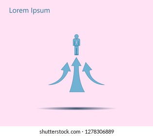 business man climbs graph bars