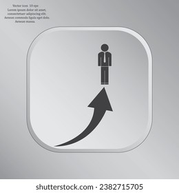 business man climbs graph bars