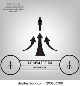 business man climbs graph bars