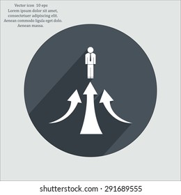 business man climbs graph bars