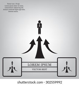 business man climbs graph bars