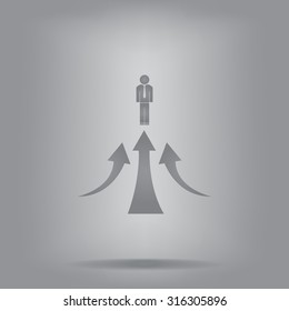 business man climbs graph bars