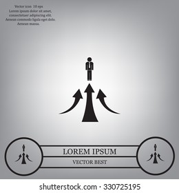 business man climbs graph bars