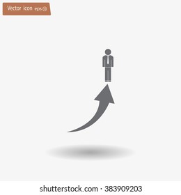business man climbs graph bars