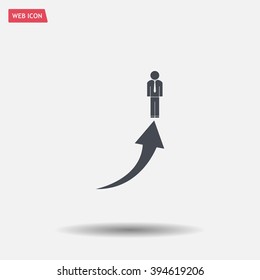 business man climbs graph bars