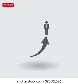 business man climbs graph bars