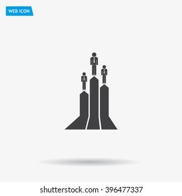 business man climbs graph bars