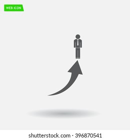 business man climbs graph bars
