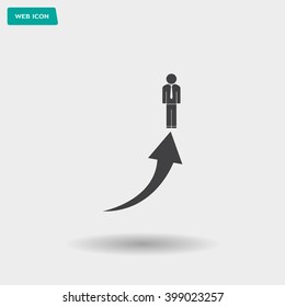 business man climbs graph bars