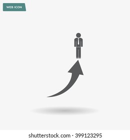 business man climbs graph bars