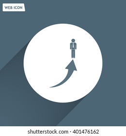 business man climbs graph bars
