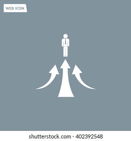 business man climbs graph bars