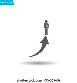 business man climbs graph bars