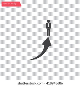 business man climbs graph bars