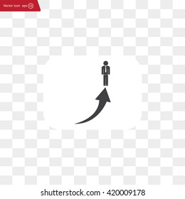 business man climbs graph bars