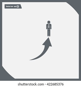 business man climbs graph bars