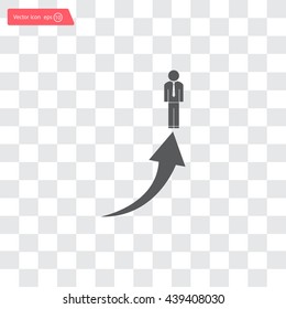 business man climbs graph bars