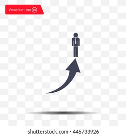 business man climbs graph bars