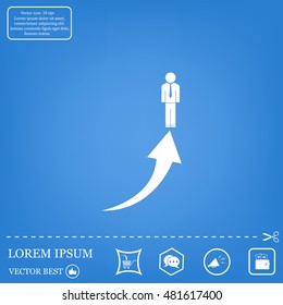 business man climbs graph bars