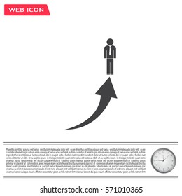 business man climbs graph bars