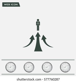 business man climbs graph bars