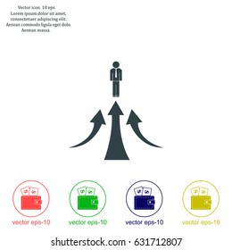 business man climbs graph bars