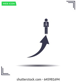 business man climbs graph bars