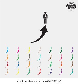 business man climbs graph bars