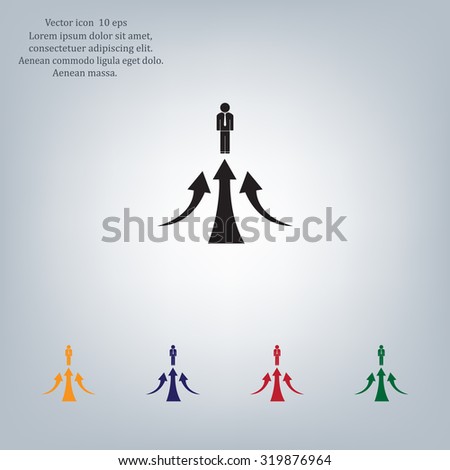 business man climbs graph bars