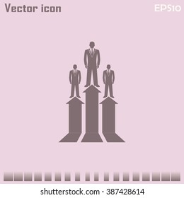 Business man climbs up. Vector illustration career.