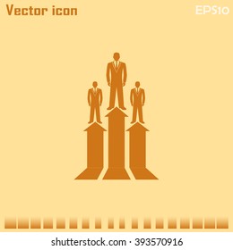 Business man climbs up. Vector illustration career.