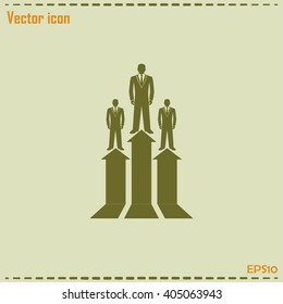Business man climbs up. Vector illustration career.