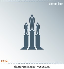 Business man climbs up. Vector illustration career.