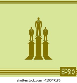 Business man climbs up. Vector illustration career.