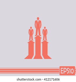 Business man climbs up. Vector illustration career.