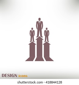 Business man climbs up. Vector illustration career.