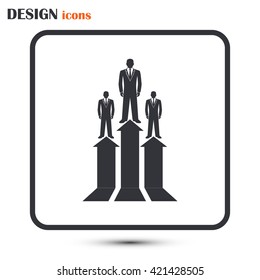 Business man climbs up. Vector illustration career.