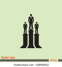 Business man climbs up. Vector illustration career.