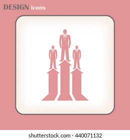 Business man climbs up. Vector illustration career.