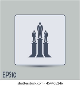 Business man climbs up. Vector illustration career.