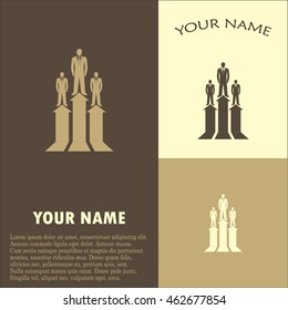 Business man climbs up. Vector illustration career.