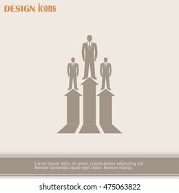 Business man climbs up. Vector illustration career.