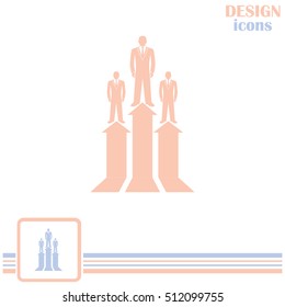 Business man climbs up. Vector illustration career.