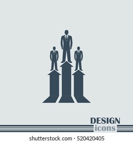 Business man climbs up. Vector illustration career.