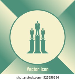 Business man climbs up. Vector illustration career.